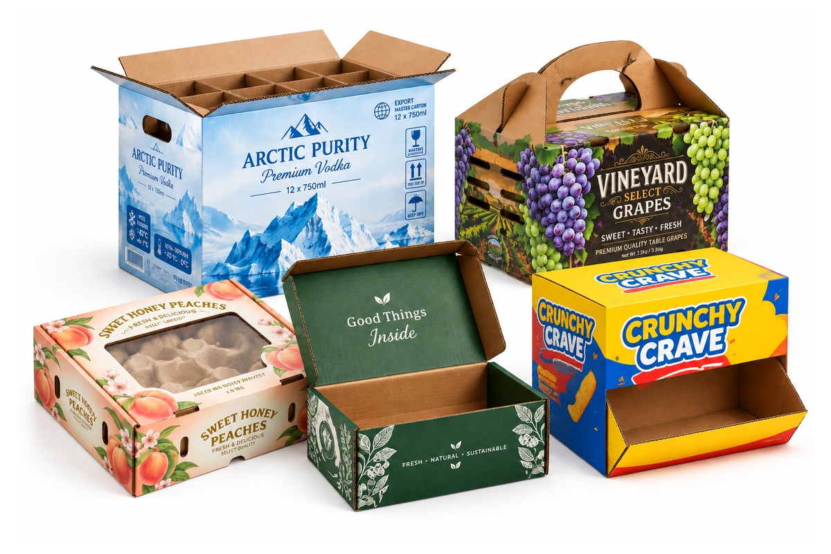 Illustrative Custom Printed Corrugated Product Boxes sample