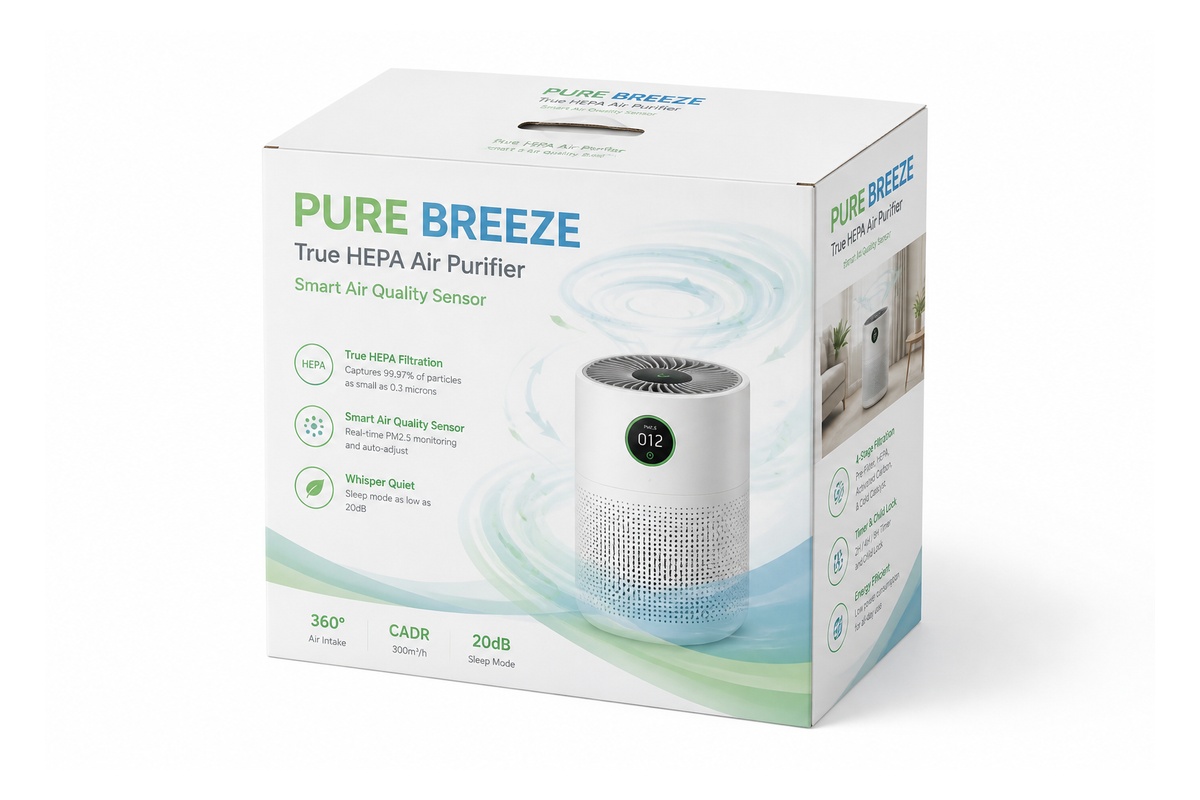 Home Air Purifier Heavy-Duty Carry Handle Carton packaging product