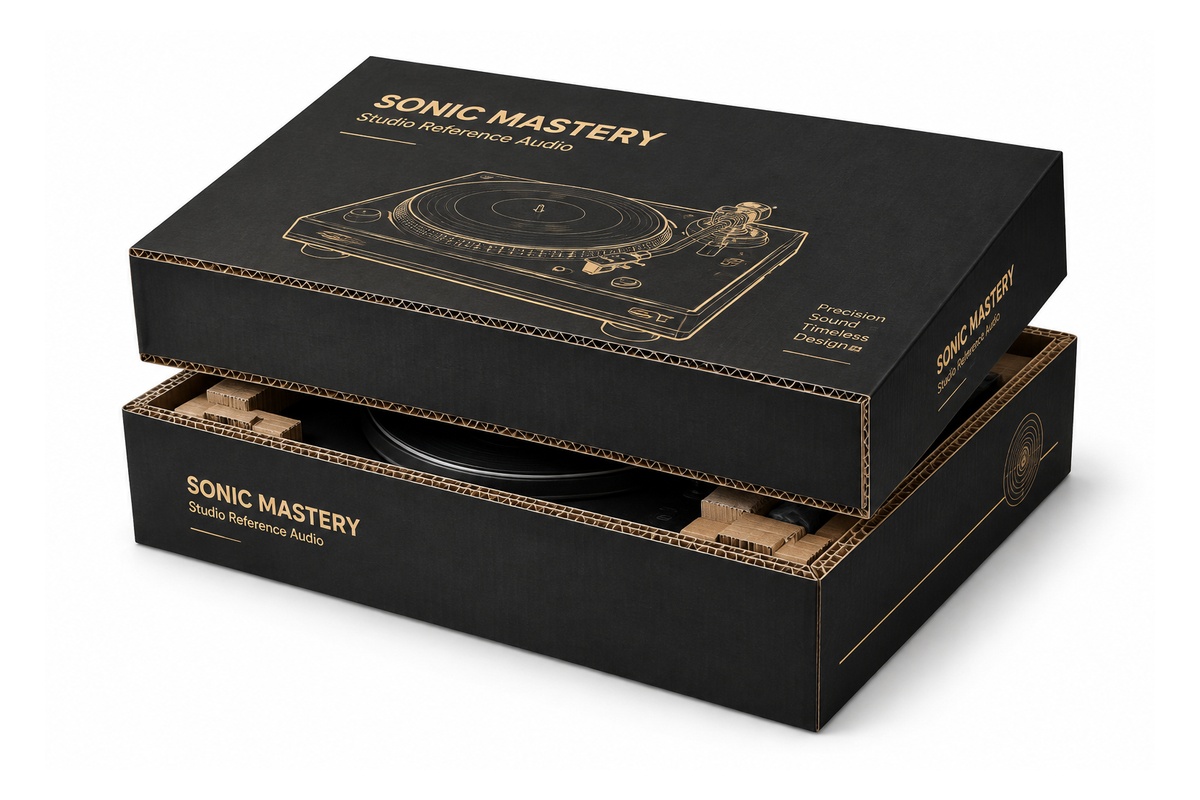 Audiophile Hi-Fi Turntable Corrugated Lid & Base Equipment Box packaging product