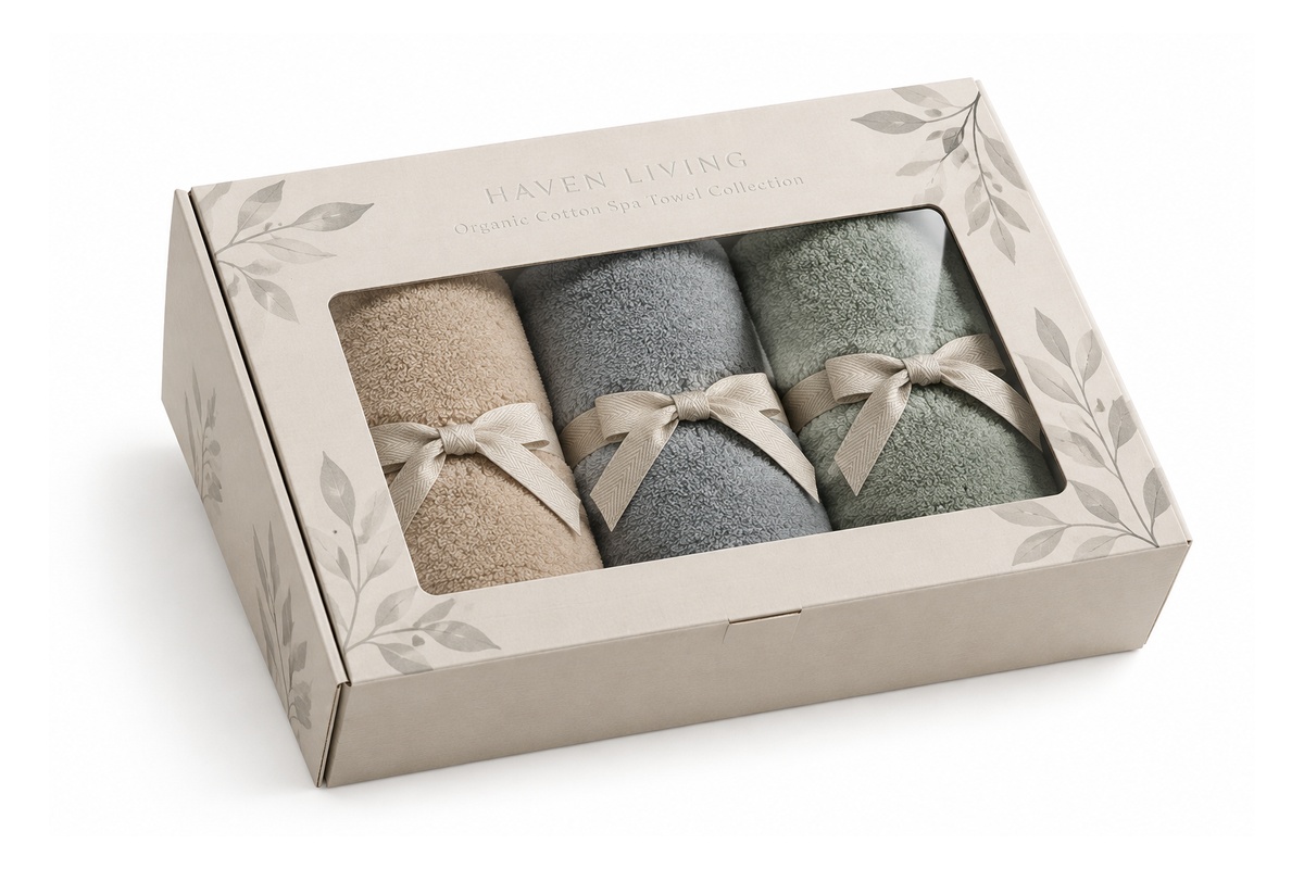 Bath Towel & Accessory Set Window Presentation Box packaging product
