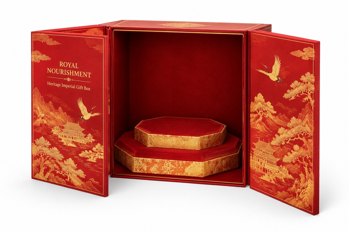 Imperial Bird Nest & Ginseng Double-Door Luxury Gift Box packaging product