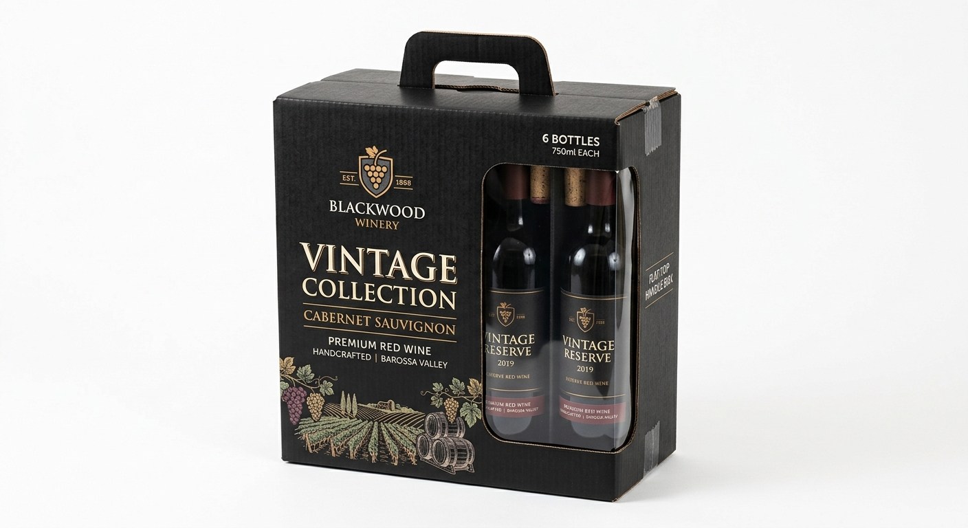 Blackwood Six-Bottle Wine Case with Molded Handle front view