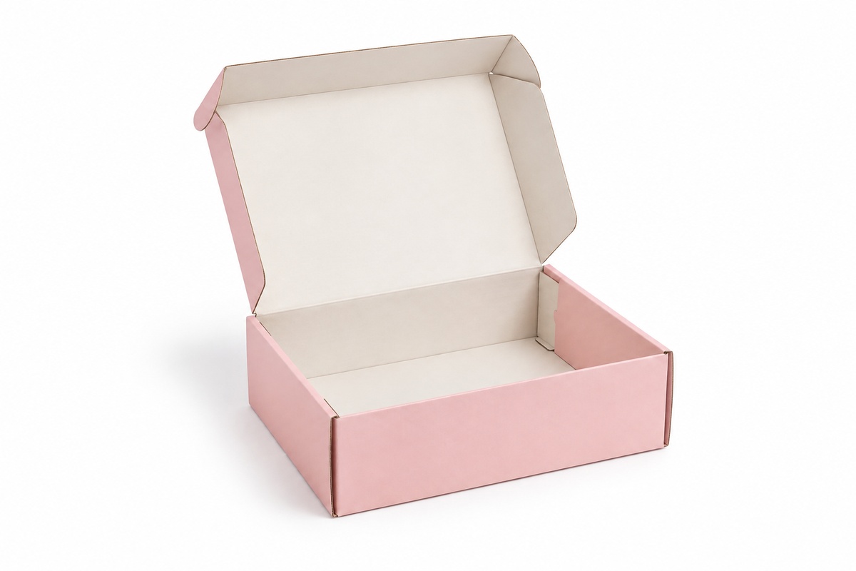 Blush Pink Beauty Unboxing Mailer Box with Typography packaging product