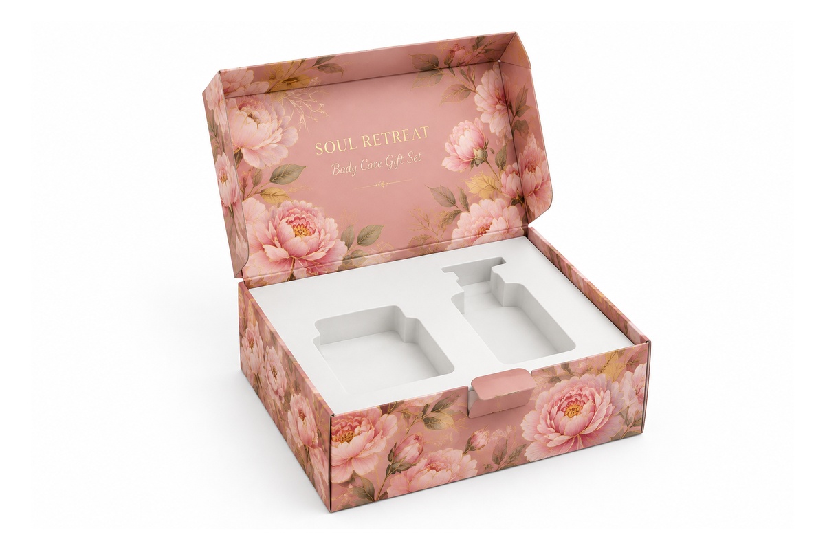 Body Scrub & Lotion Hinged Presentation Box packaging product