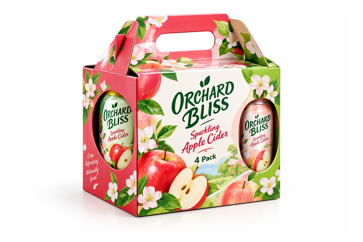 Canned Cider Retail Handle Basket Carrier packaging product