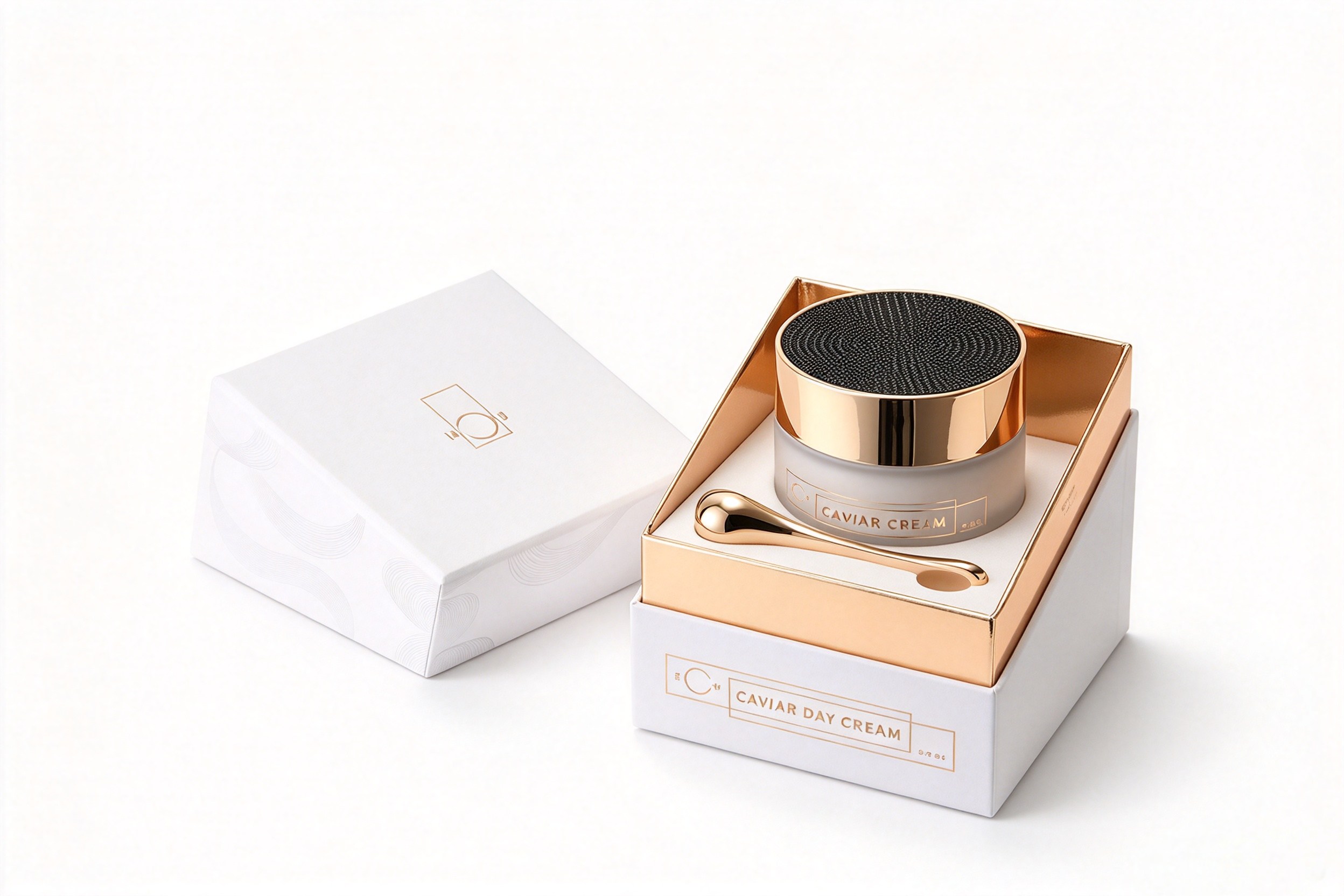 Caviar Cream Rigid Lid & Base Presentation Set front view