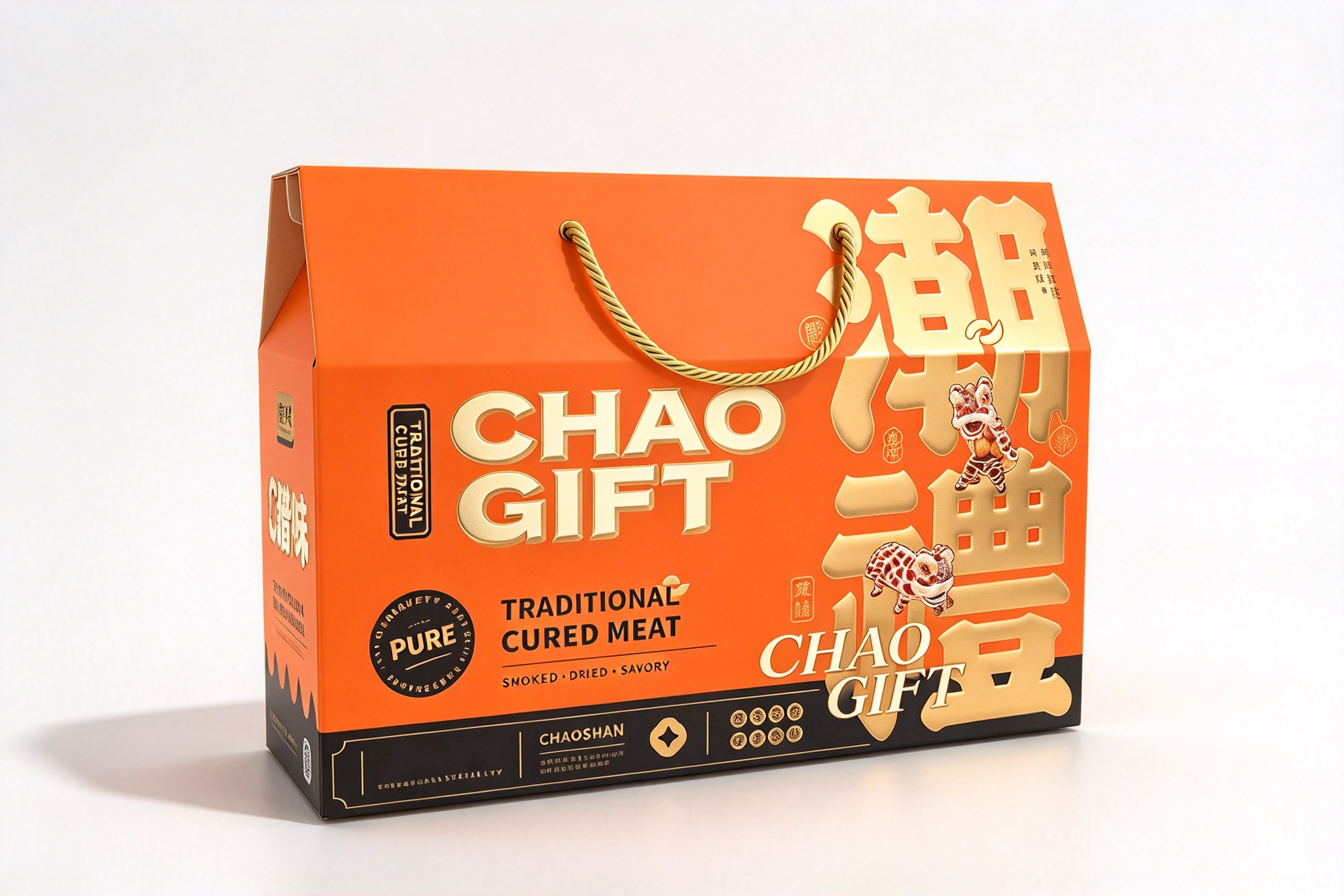 Chao Gift Traditional Cured Meat Gable Gift Box front view