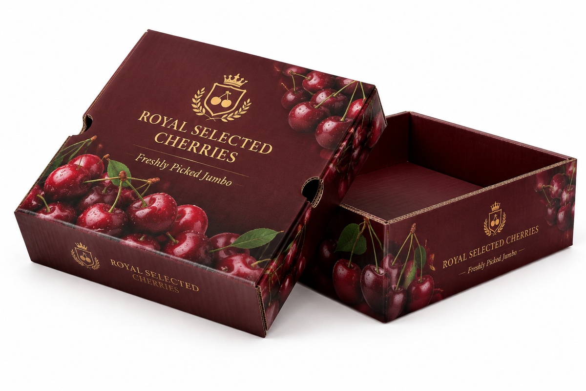 Cherry Two-Piece Lid & Base Premium Box packaging product