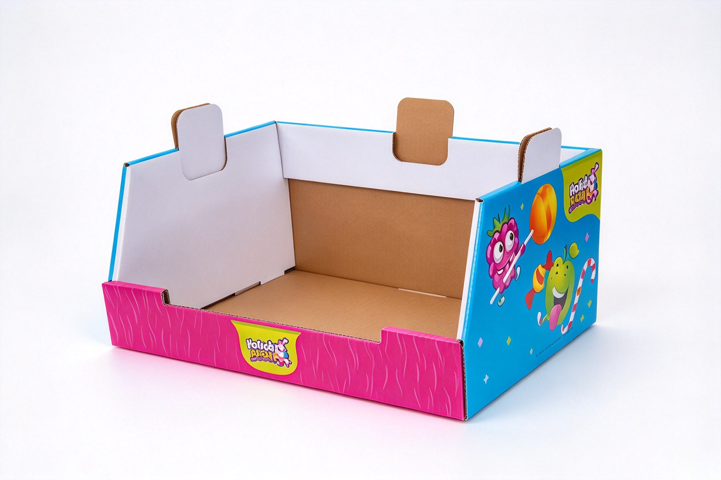 Colorful Candy Mascot Shipper Display Tray packaging product