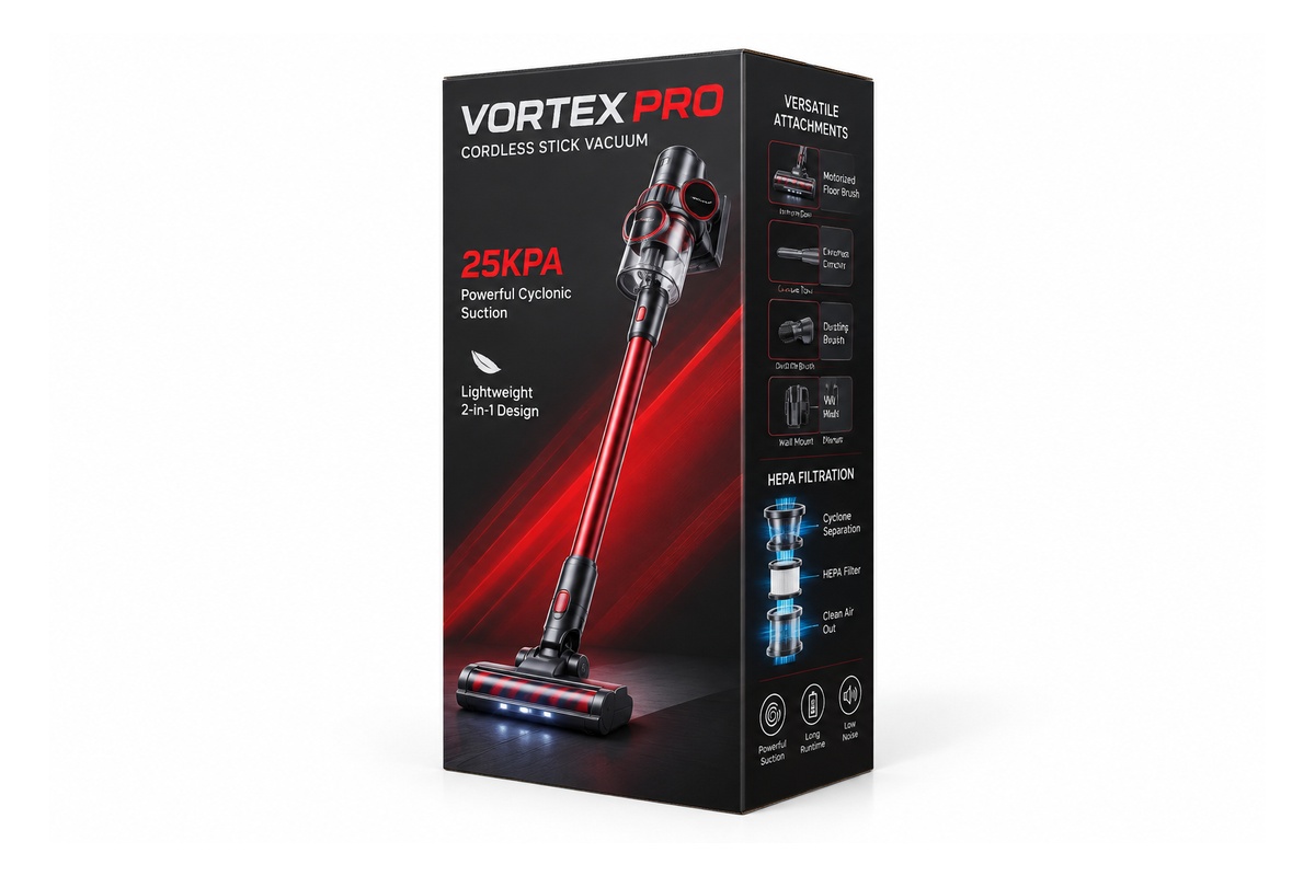 Cordless Stick Vacuum Cleaner Elongated Corrugated Carton packaging product