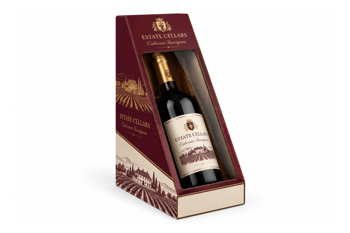 Cork Wine Slanted Window Showcase Box packaging product