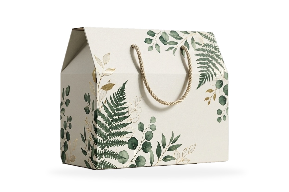 Gable Roof Gift Box with Rope Handle packaging product