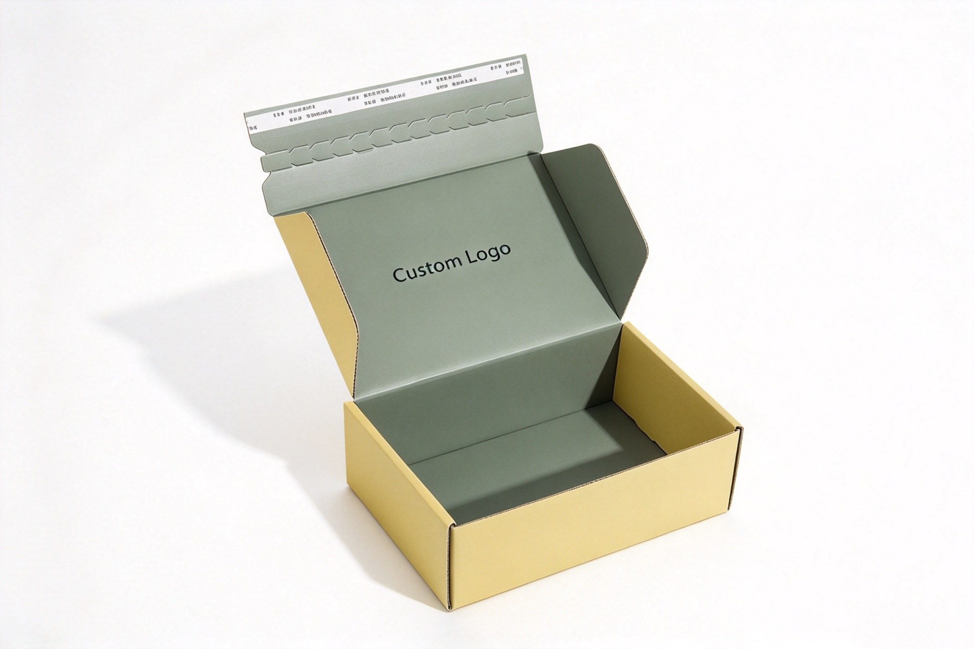 Custom Logo Tear-Strip Mailer Box front view