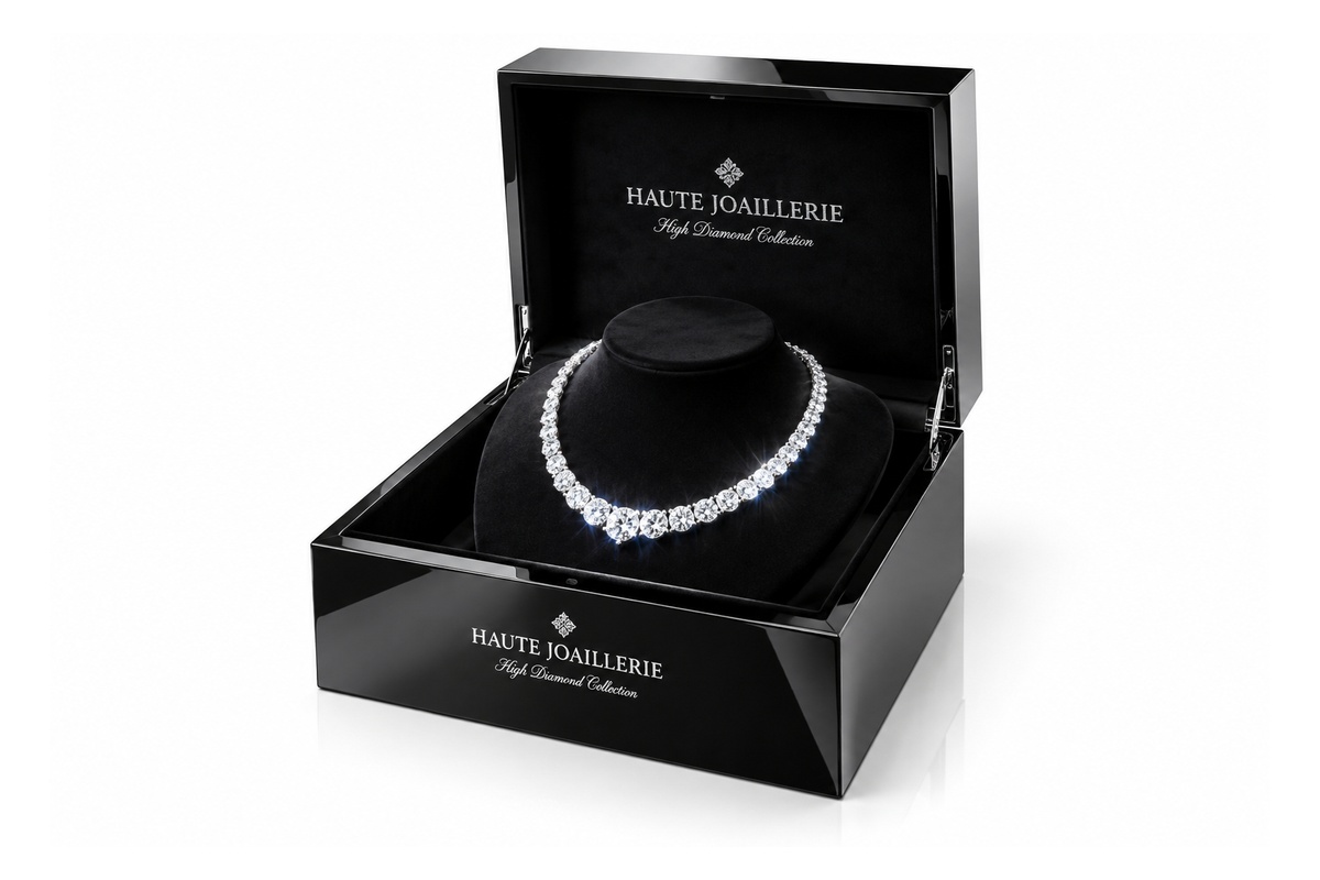 Haute Joaillerie High-Gloss Polished Diamond Necklace Box packaging product