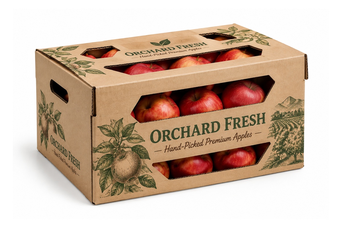 Kraft Corrugated Box with Die-Cut Cutout Window packaging product
