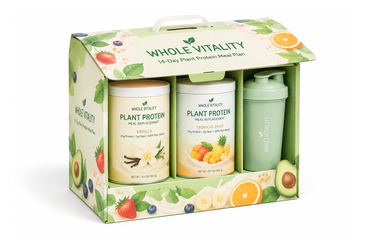 Plant Protein Meal Shake & Shaker Bottle Combo Carry Box packaging product