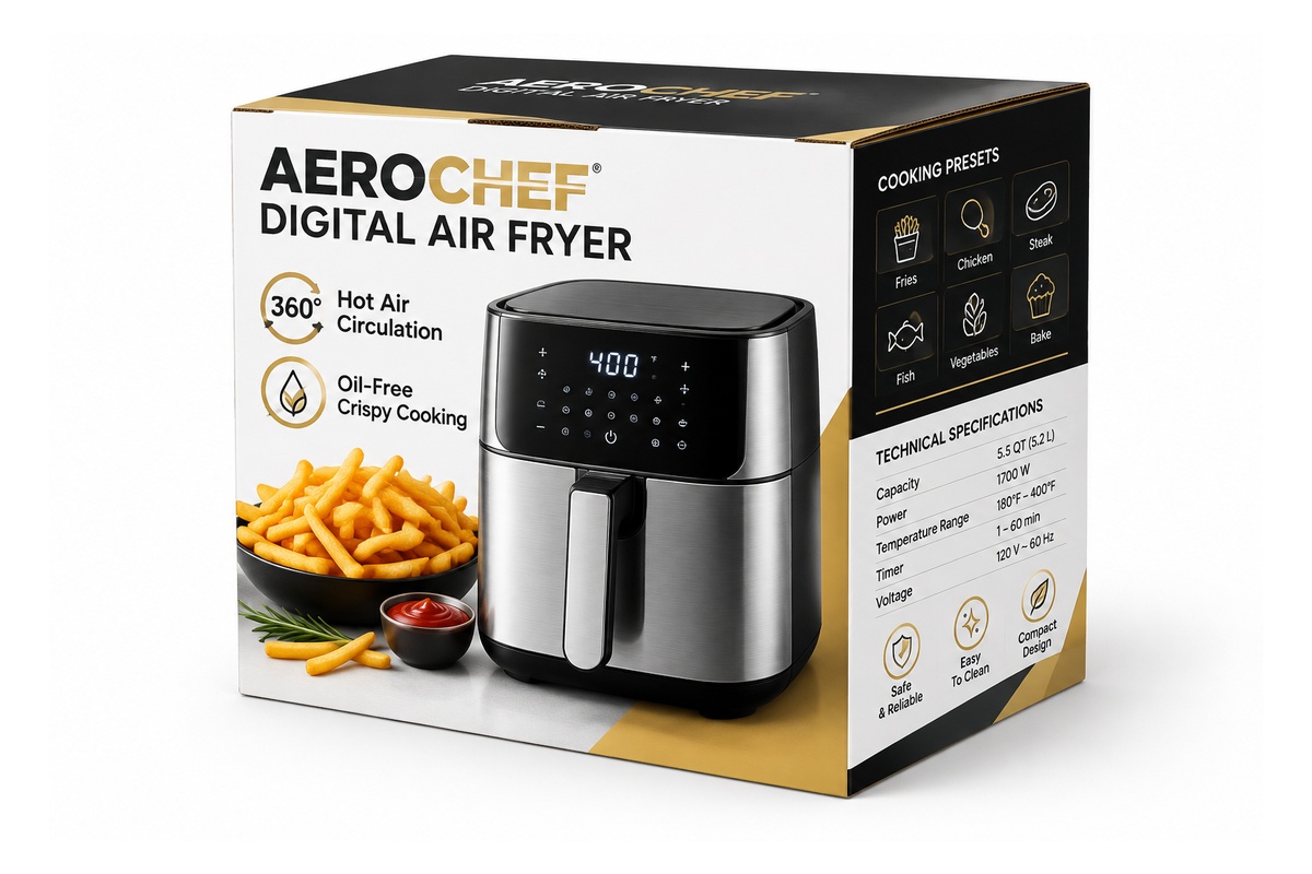 Digital Smart Air Fryer Kitchen Appliance Corrugated Carton packaging product