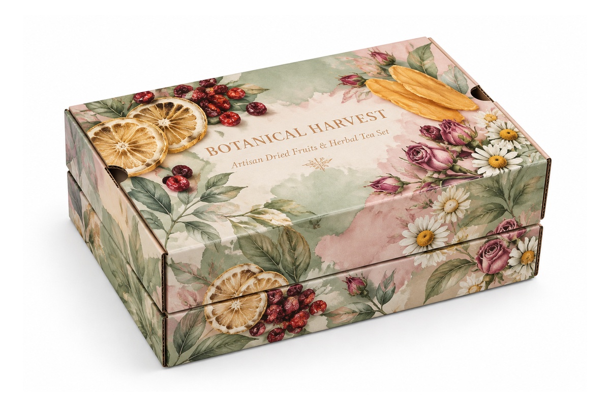 Dried Fruit & Herbal Tea Two-Tier Presentation Box packaging product