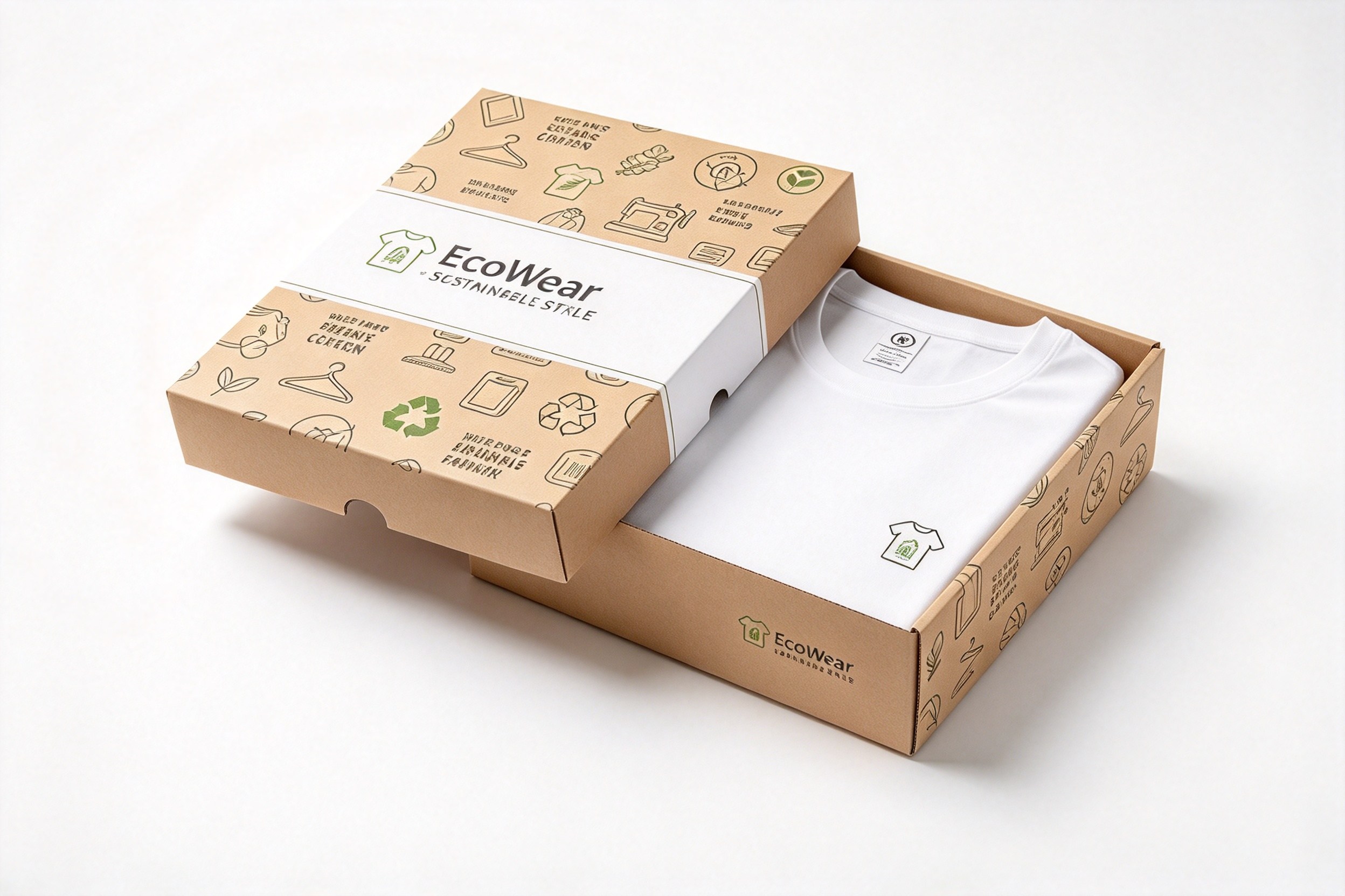 EcoWear Organic Tee Lid & Base Box with Belly Band front view
