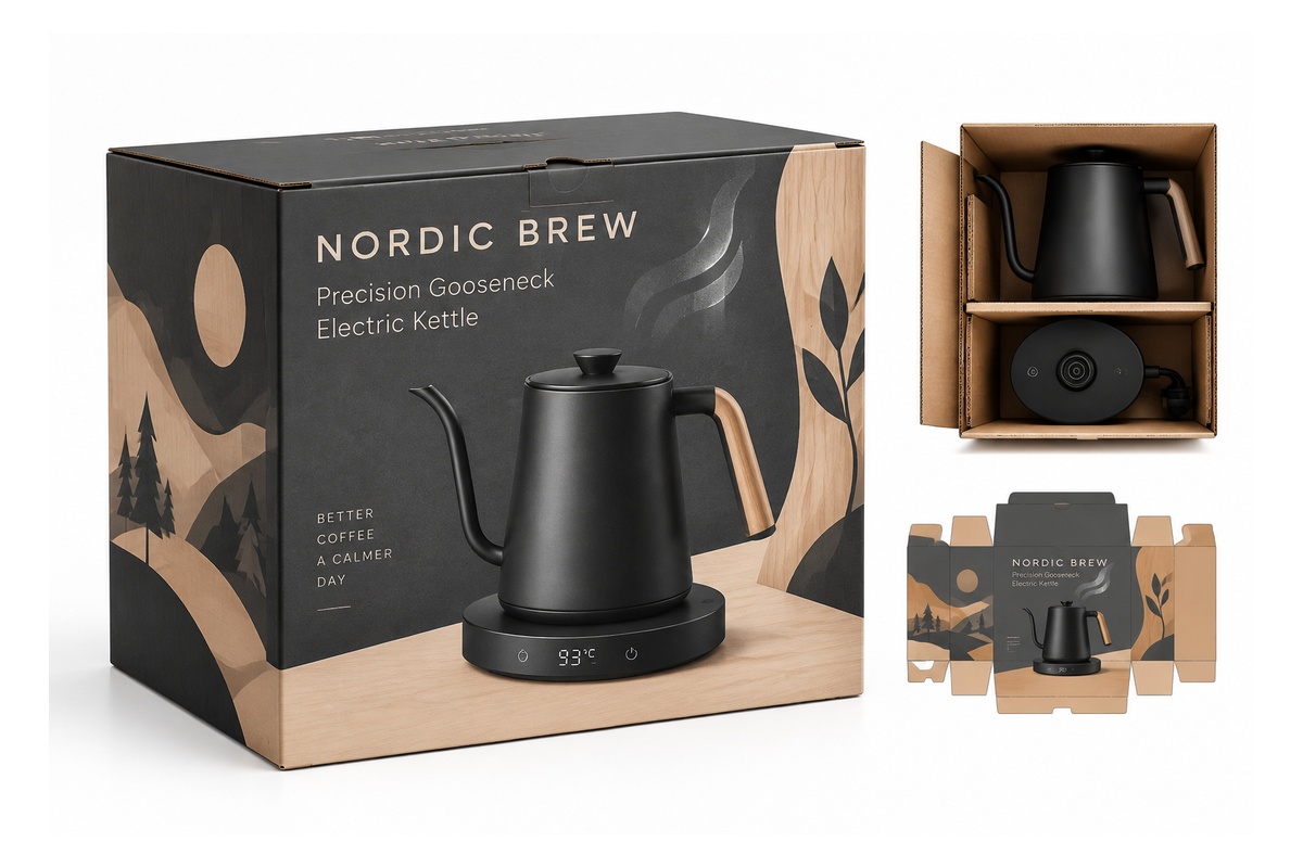 Electric Kettle & Base Compartment Product Box packaging product