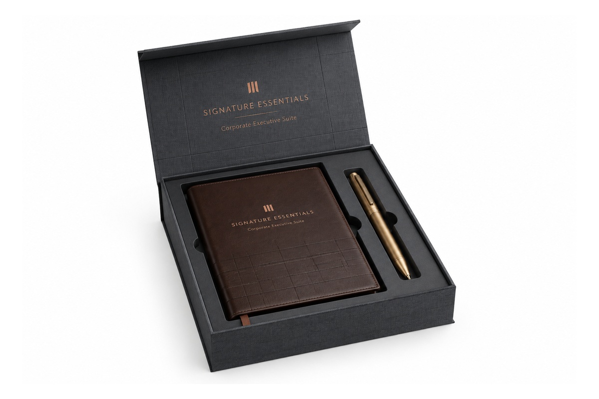 Executive Stationery Pen & Notebook Folio Gift Box packaging product