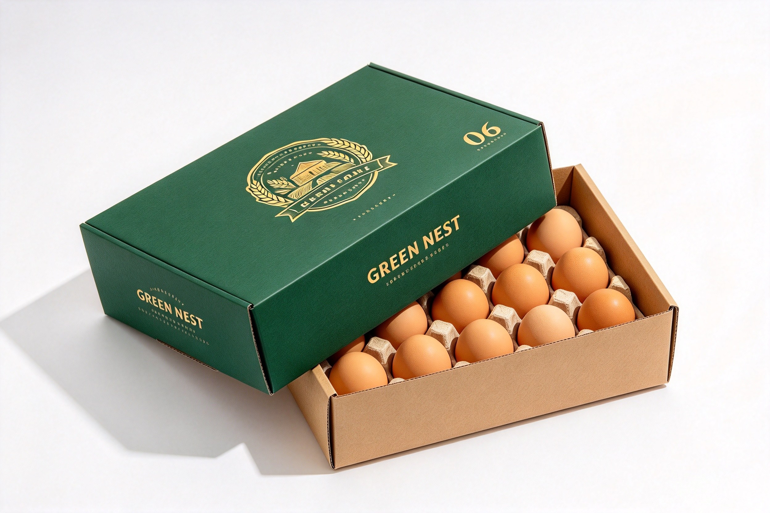 Farm Fresh Egg Lid & Base Box with Pulp Tray front view