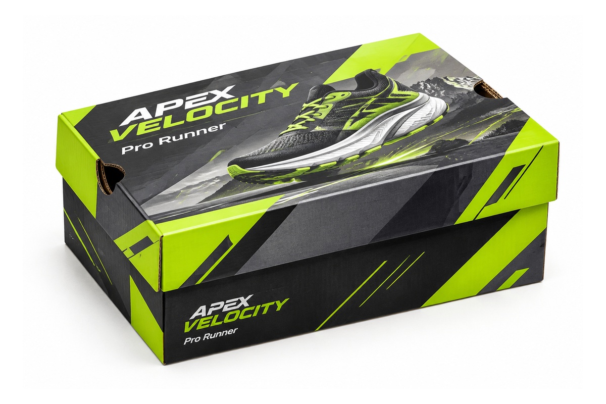 Athletic Sneaker Telescopic Corrugated Lid & Base Shoebox packaging product