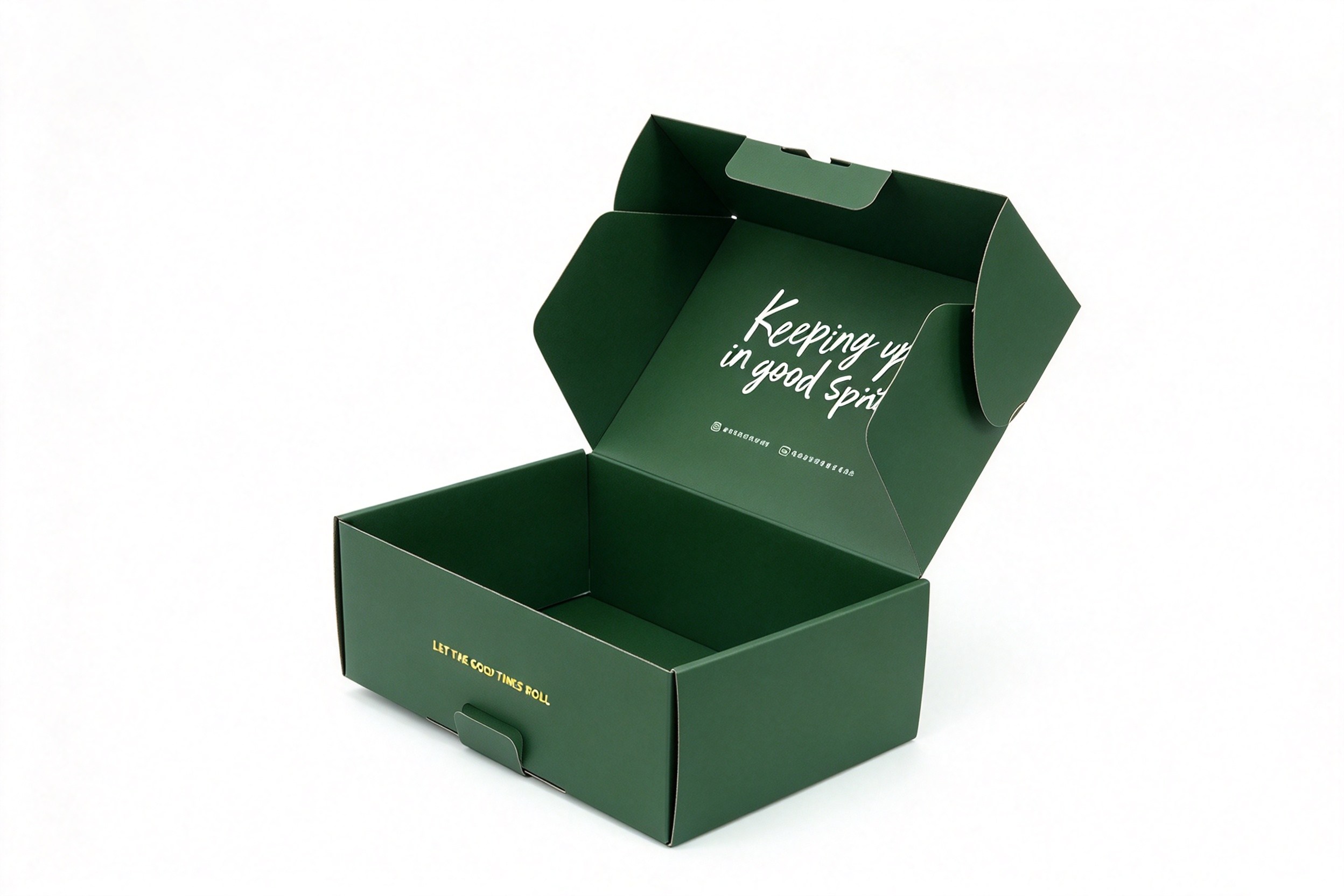 Forest Green Magnet Flap Apparel Box packaging product