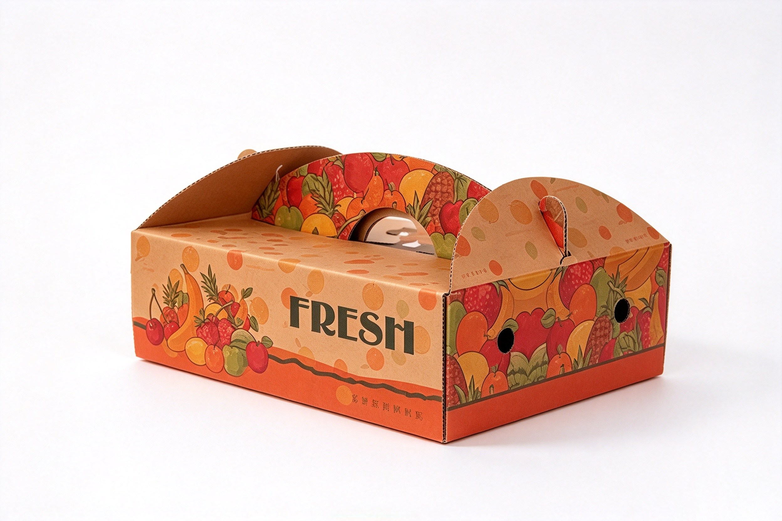 Fresh Fruit Illustrated Gable Carrier front view