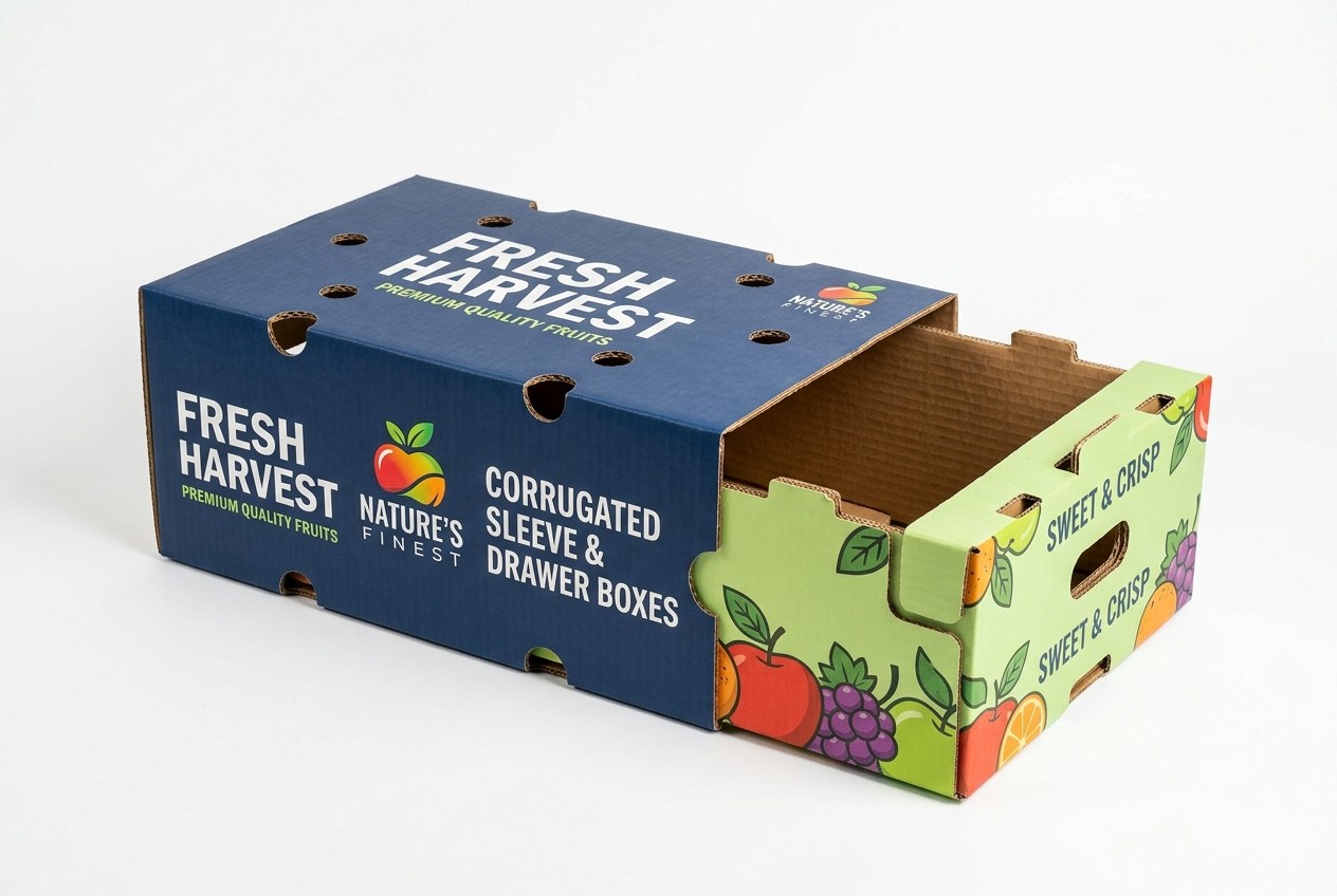 Fresh Harvest Fruit Sleeve & Drawer Crate front view