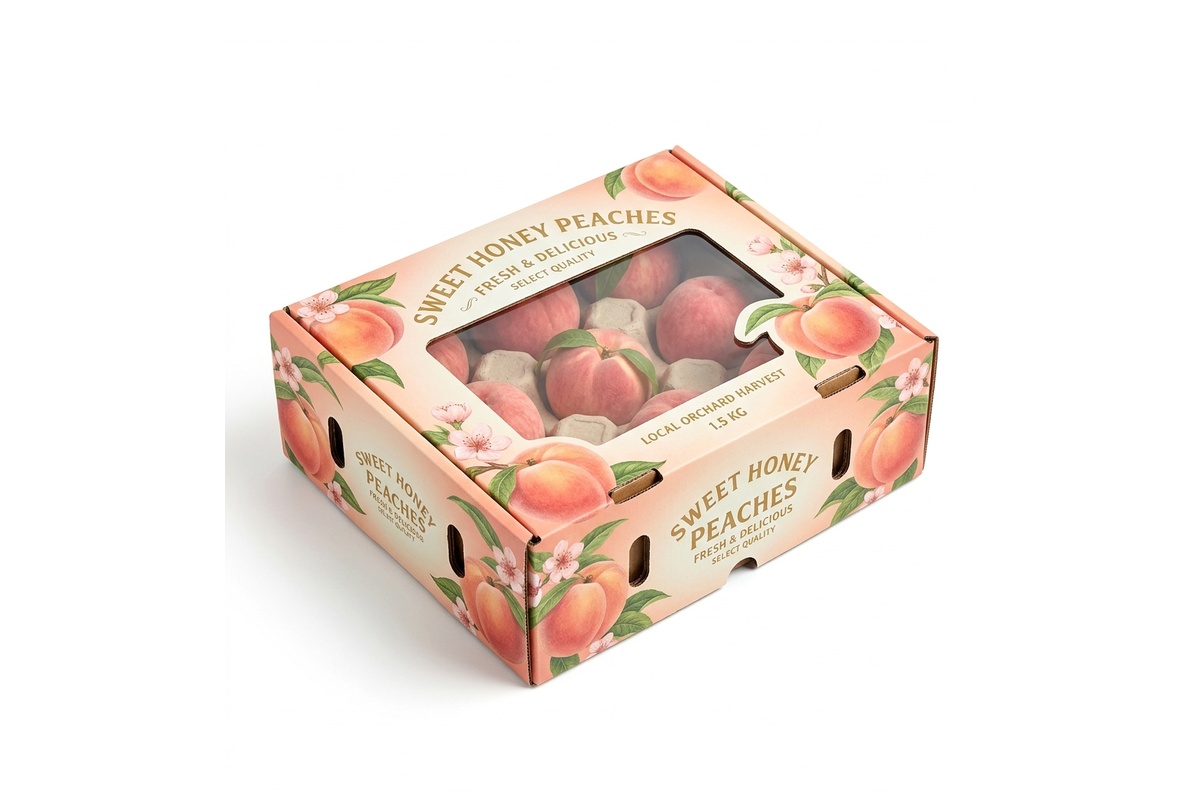 Fresh Peach Shock-Resistant Insert Window Box packaging product