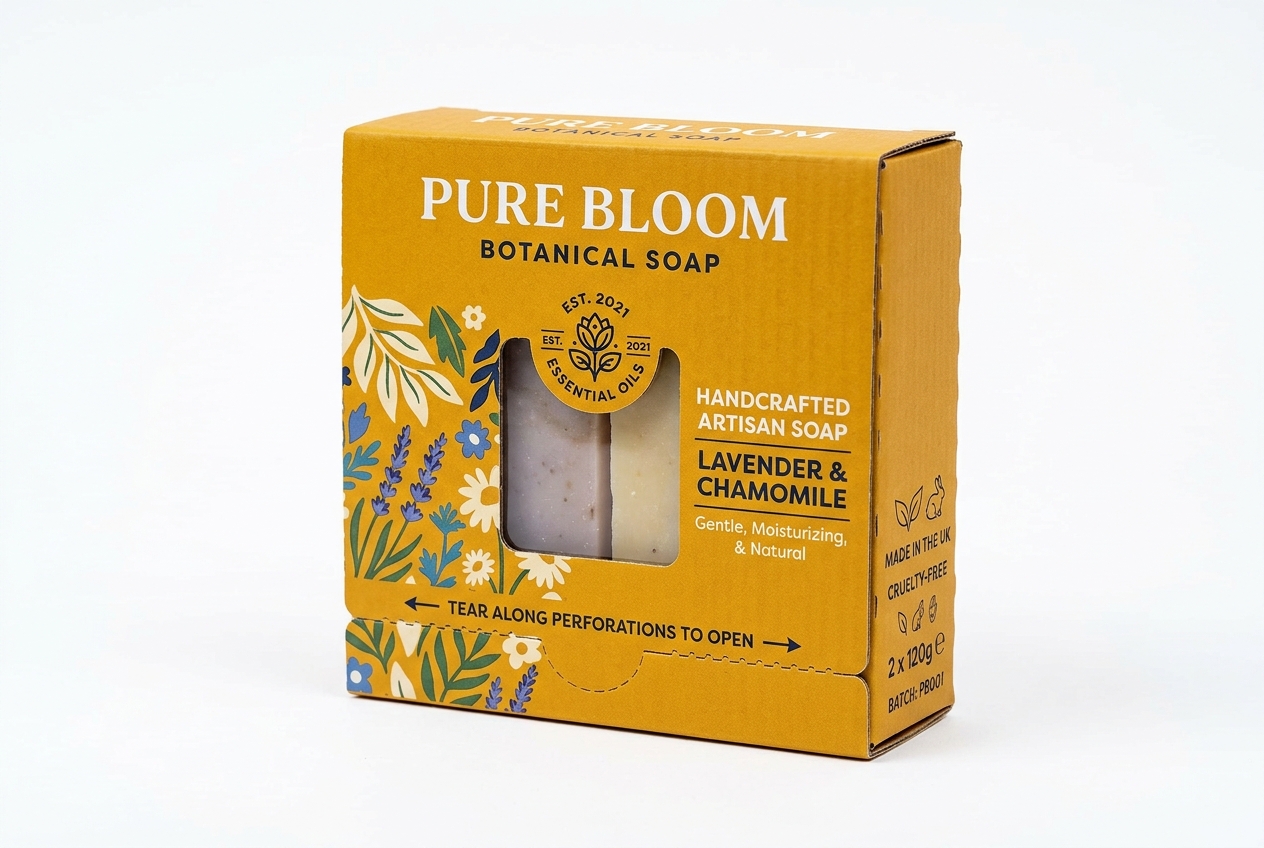 Botanical Soap Tear-Open Duo Box front view