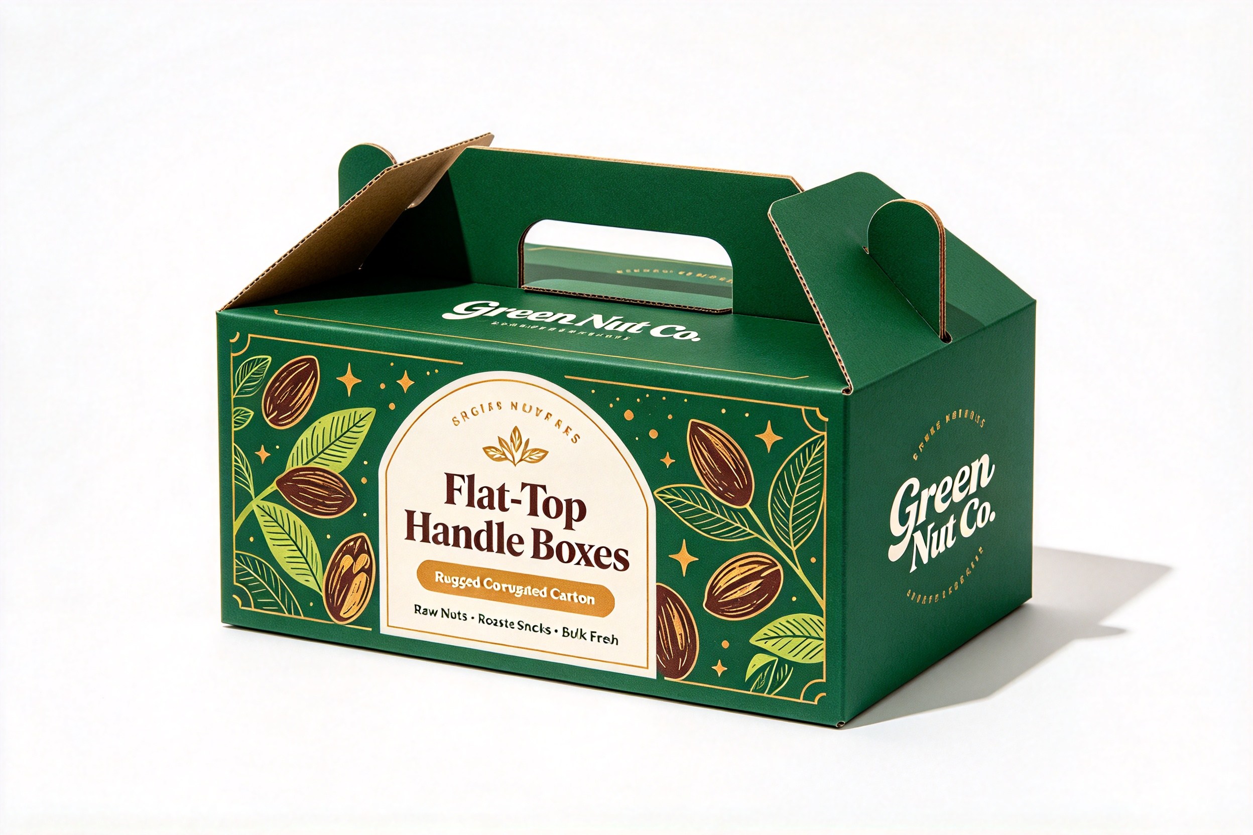 Green Nut Flat-Top Handle Carton packaging product
