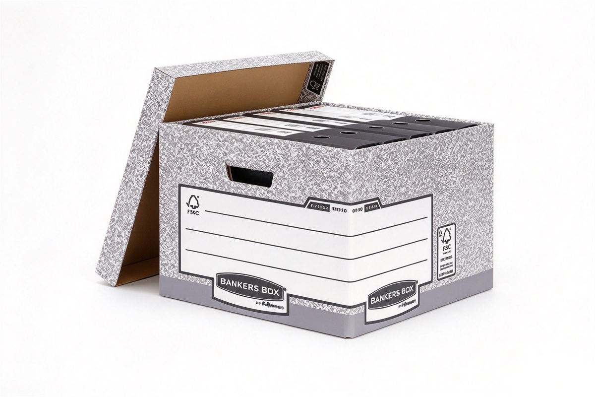 Speckled Grey Archive Lid & Base Box front view