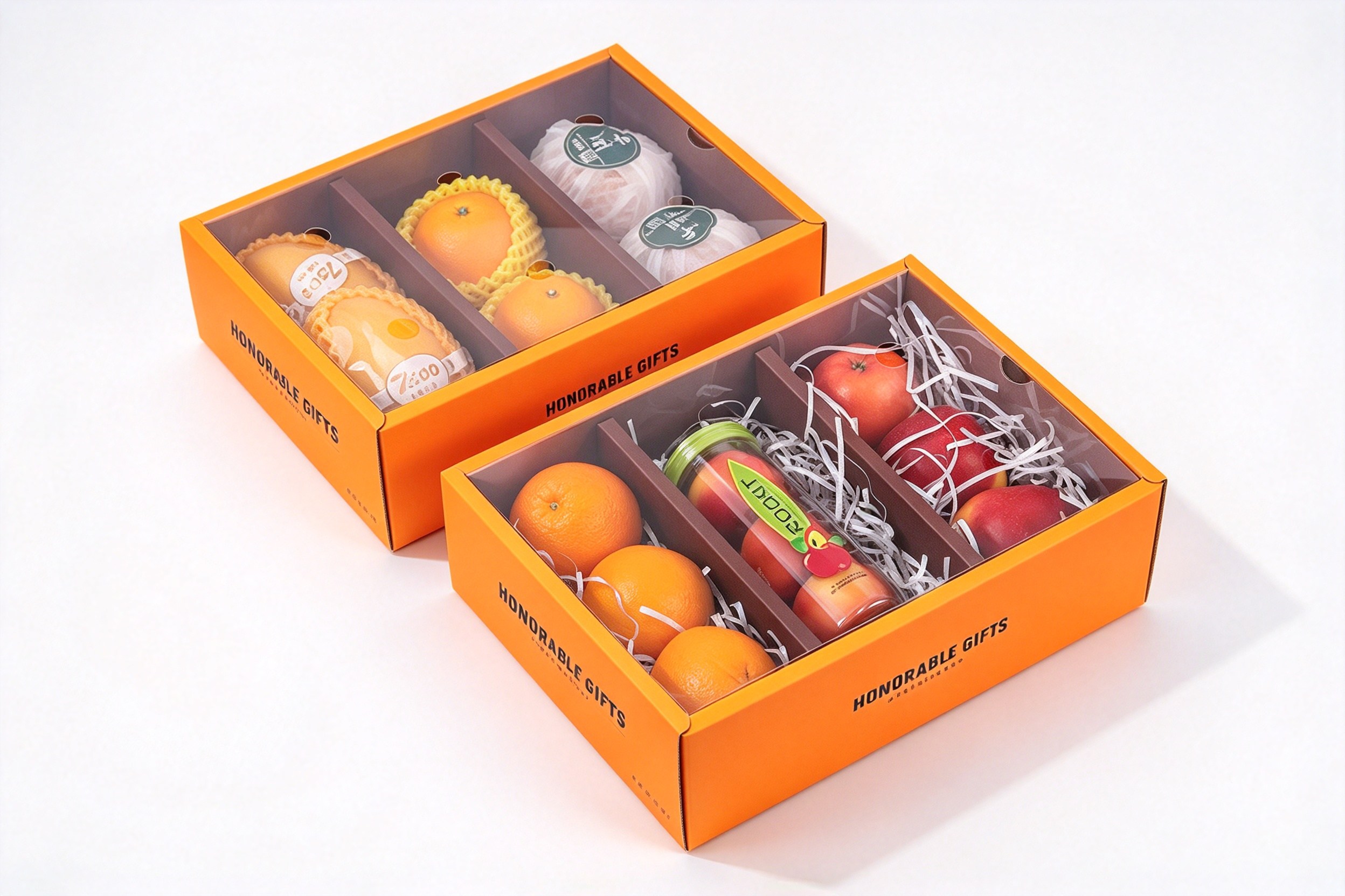 Honorable Gifts Orange Fruit Window Gift Box front view