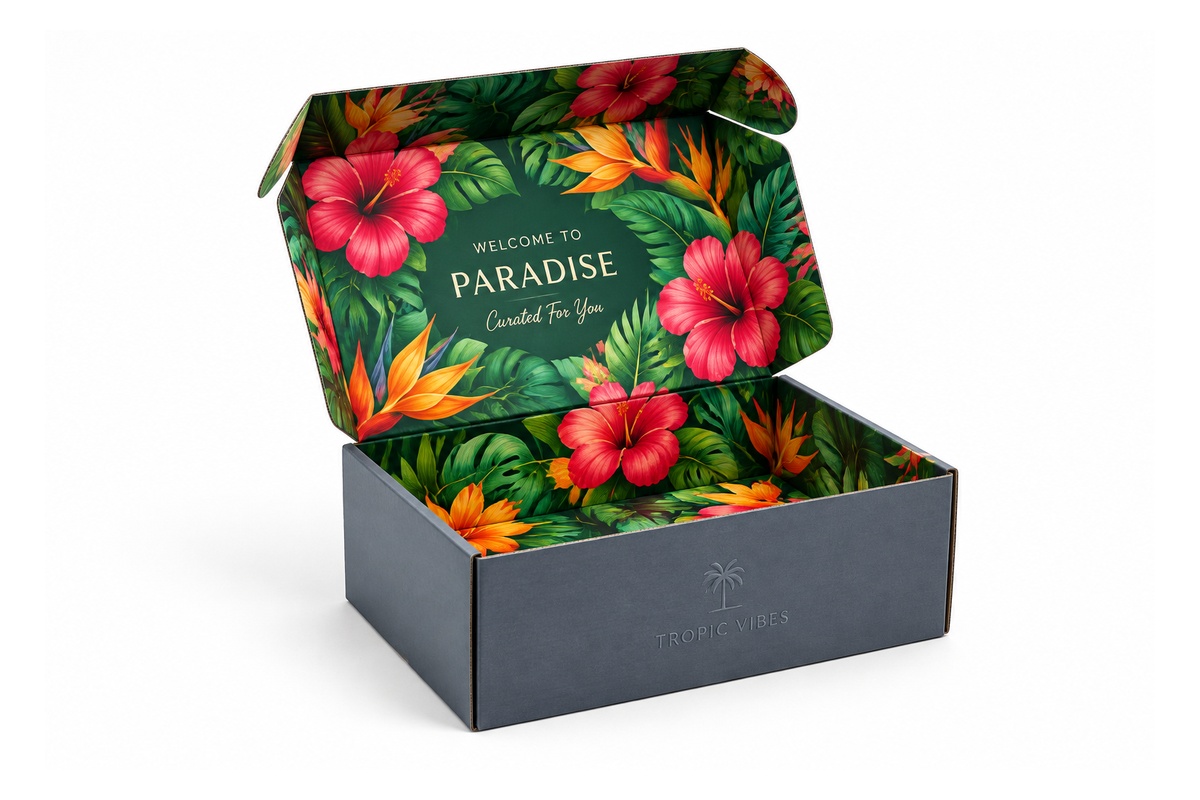 Premium Inside-Printed Corrugated Roll-End Unboxing Mailer Box packaging product