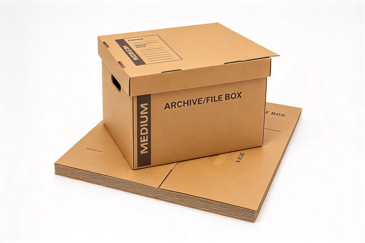 Kraft Archive File Lid & Base Box packaging product