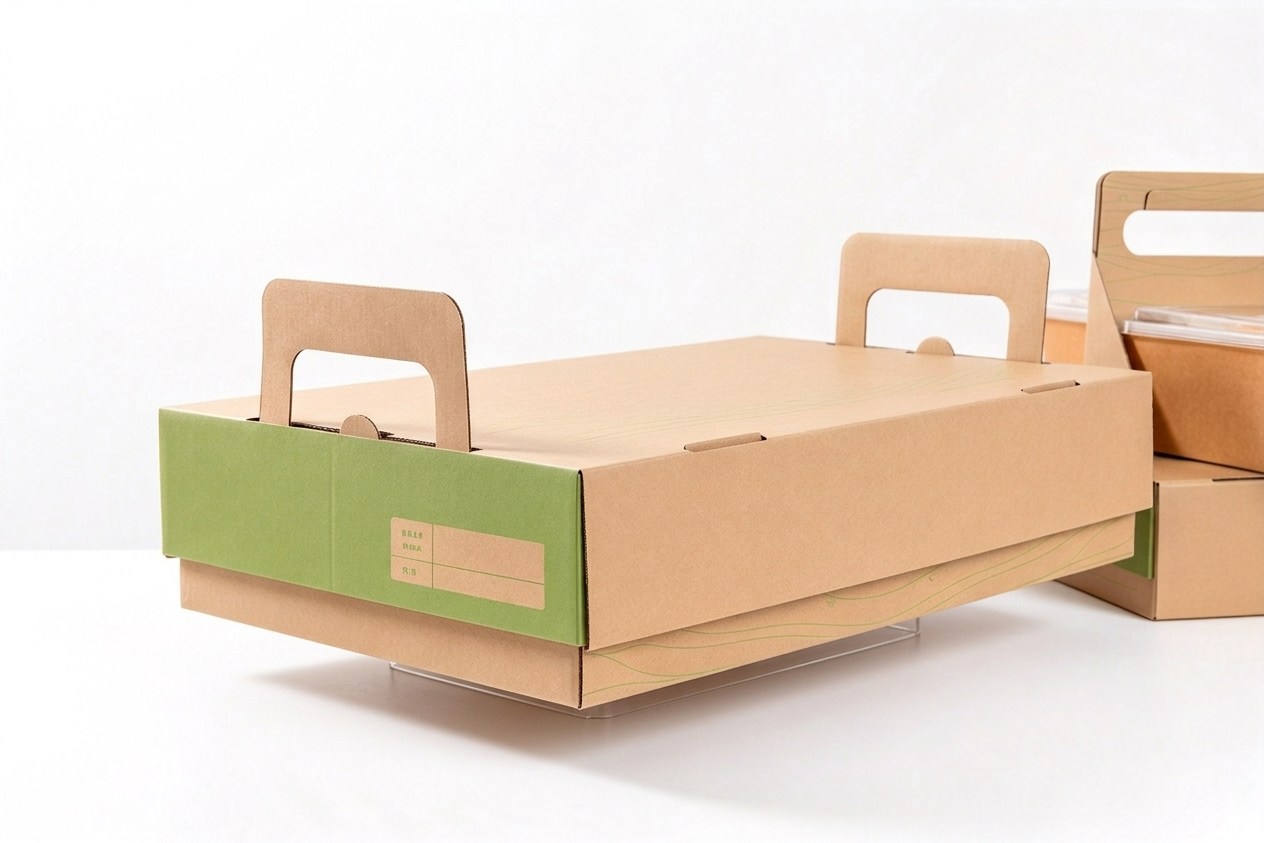 Kraft Catering Carry Tray with Twin Handles front view