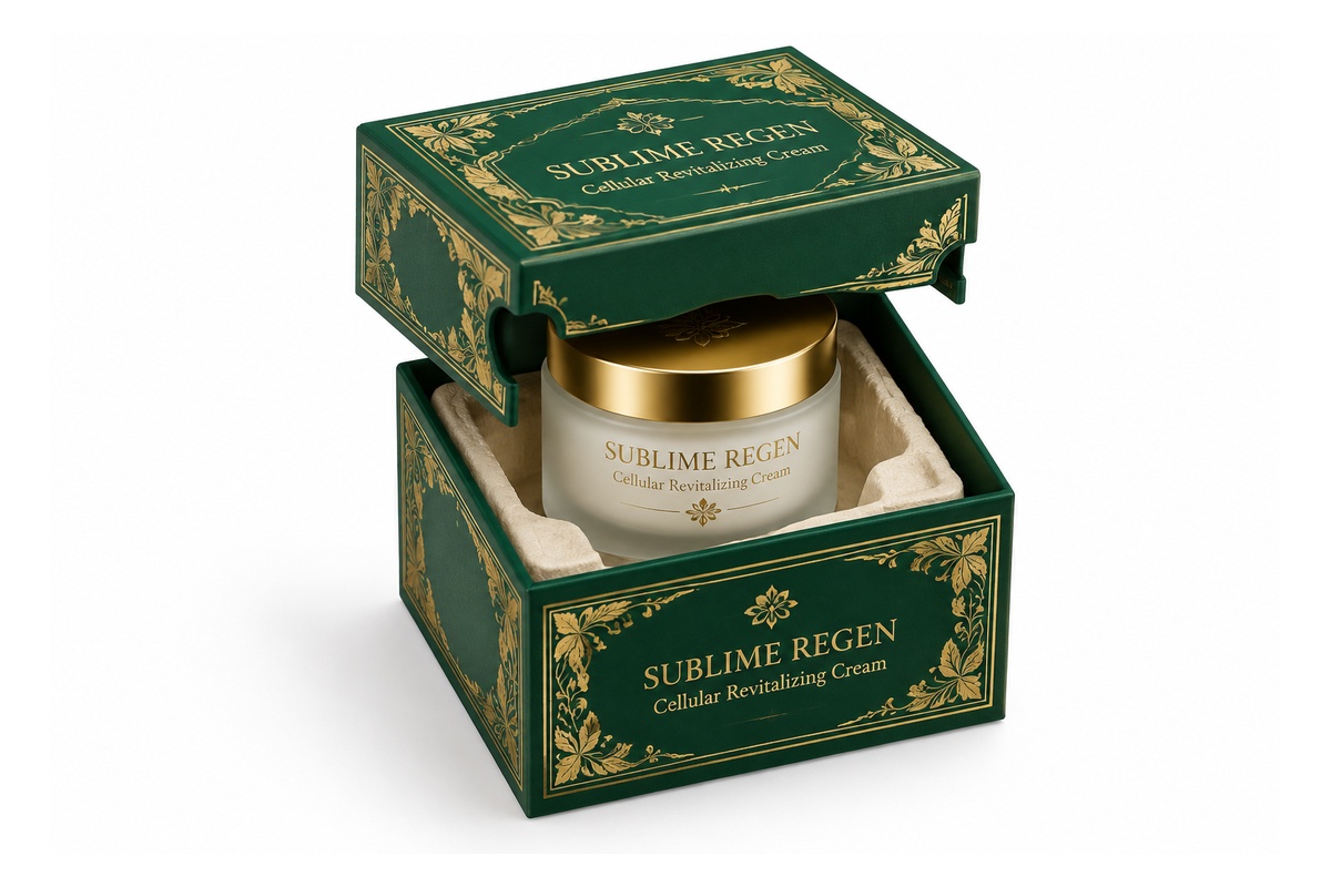 Luxury Face Cream Two-Piece Lid-Base Presentation Box packaging product