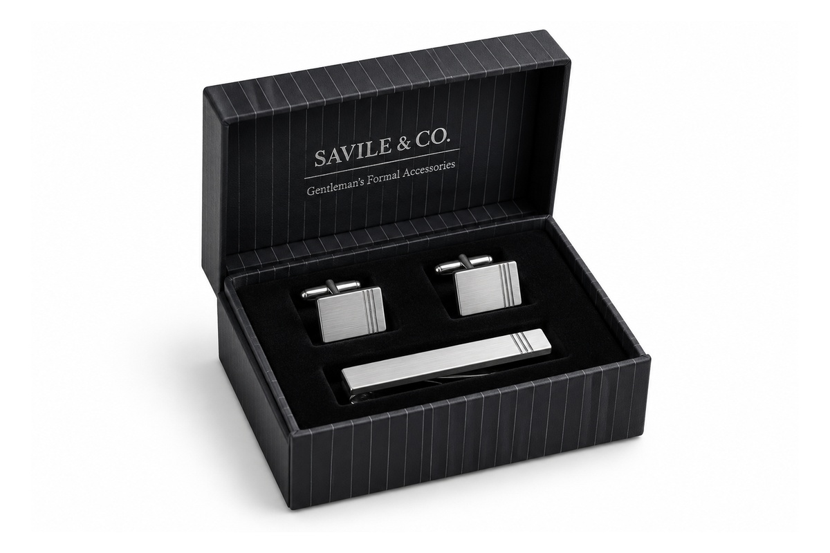 Gentleman Sartorial Cufflinks & Tie Bar Presentation Box packaging product