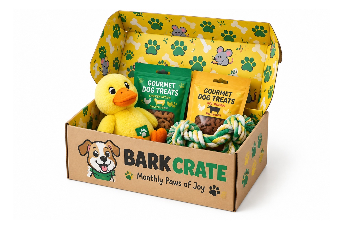 Monthly Pet Joy Toy & Chew Treat Surprise Mailer Box packaging product