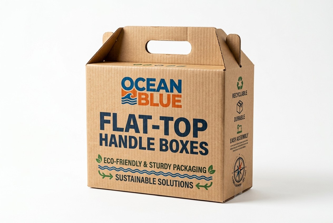 Ocean Blue Eco Flat-Top Handle Box front view