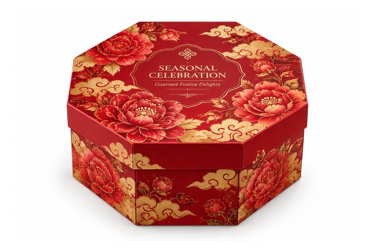 Octagon-Shaped Festive Confectionery Custom Gift Box packaging product