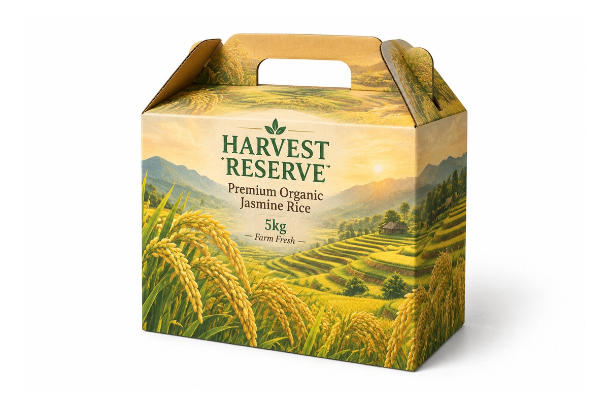 Organic Grain & Rice Vacuum Pack Gable Carry Box packaging product