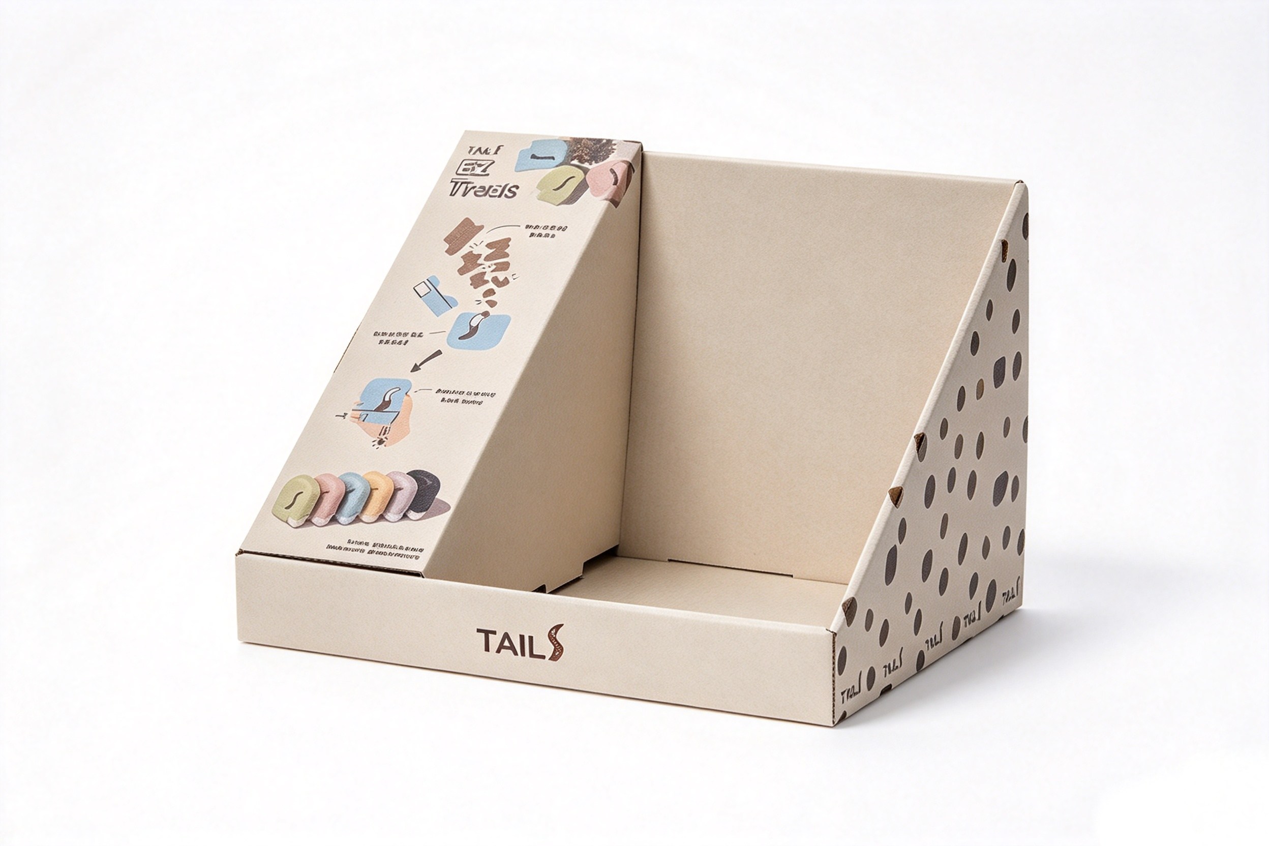 Pet Treat Counter Display Tray with Angled Panel front view