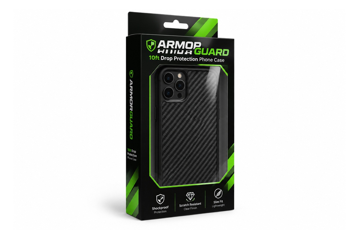 Shockproof Phone Case Euro-Slot Peg Hook Micro-Flute Box packaging product
