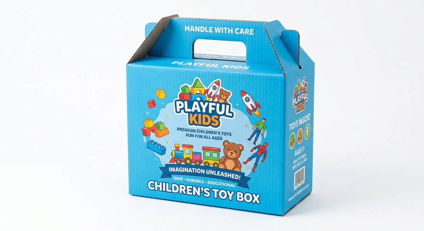 Playful Kids Toy Carry Box with Gable Handle packaging product