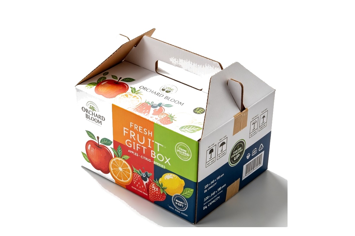 Full-Print Corrugated Fruit Hamper Box packaging product