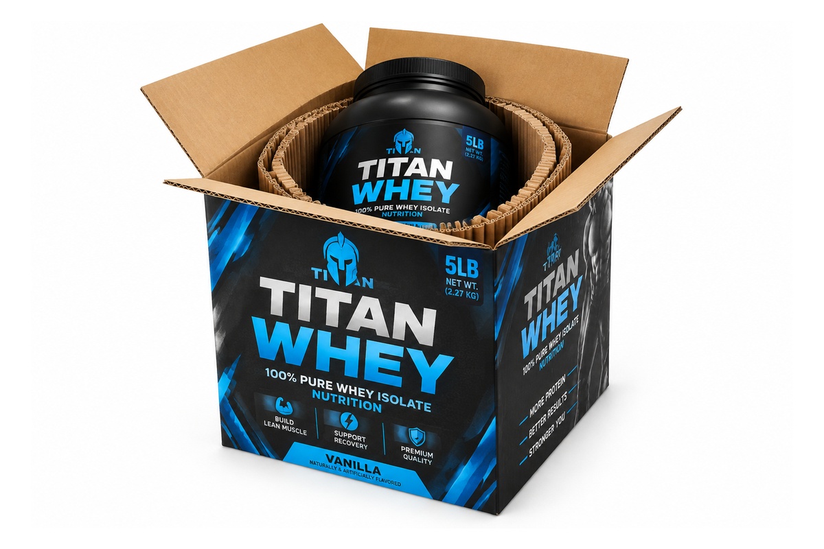 Heavy-Duty Fitness Protein Powder Master Shipping Carton packaging product