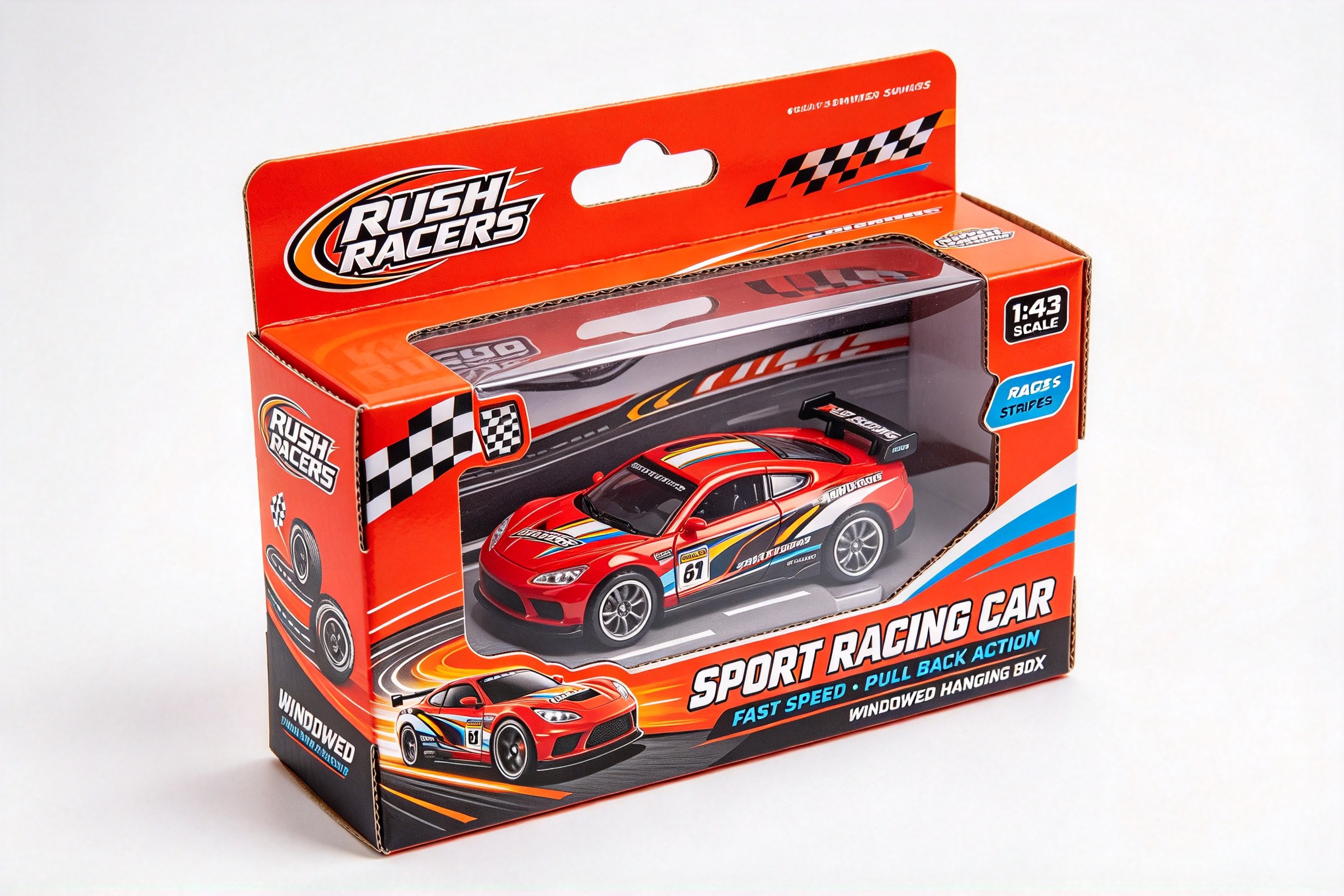 Pull-Back Alloy Model Car Racing Hang Box packaging product